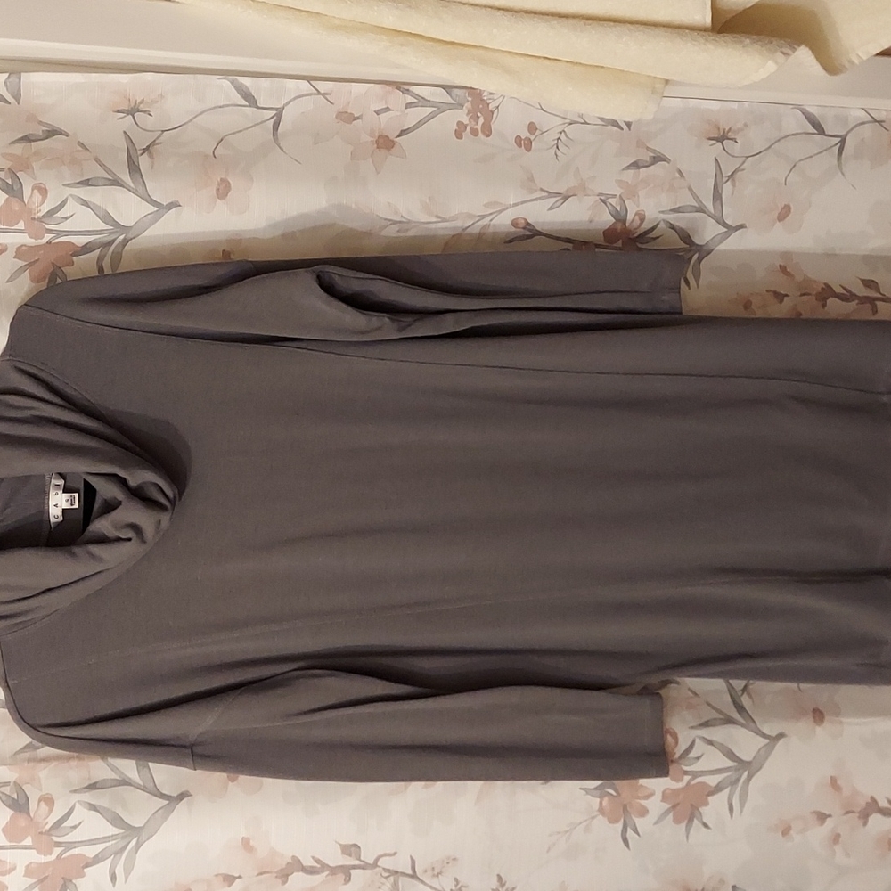 CAbi Grey Turtleneck Cowl Neck Sweater Dress Sz Small